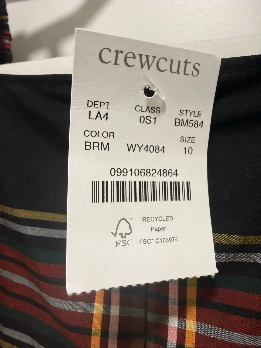 NWT Crewcuts Black and Red Plaid Tiered Dress